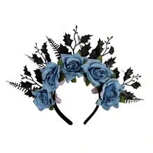 1pc Creative Rose Flower Headband, Dark Style Costume Headpiece, Cosplay Makeup Party Holiday Festival Headband,Halloween - Multicolor - View 13