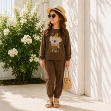 Kit de moletom 10 peças conjunto completo com calça e agasalho estampado criança infantil para meninas de 06 até 10 ANOS - Multicolorido - Visão 7