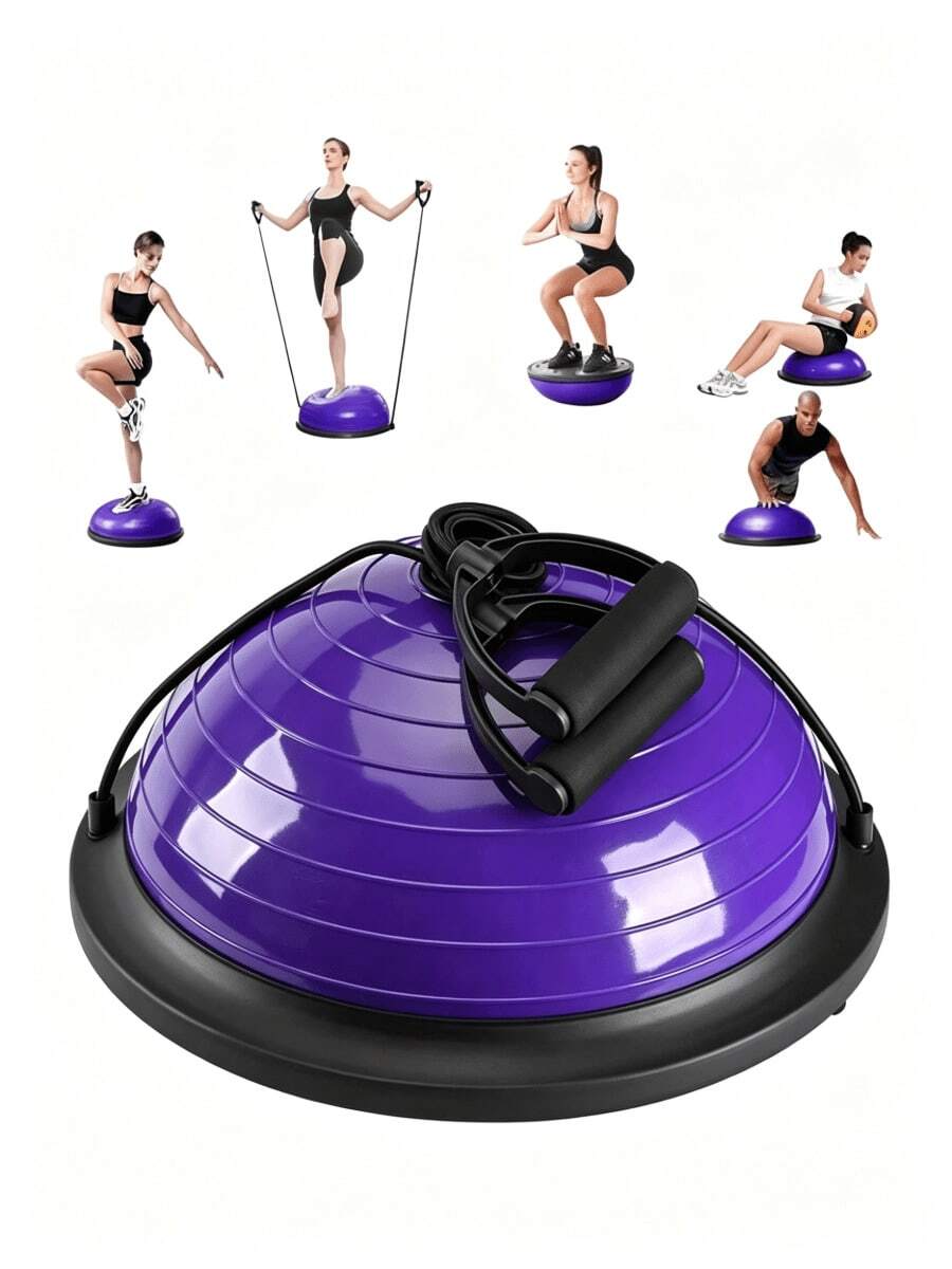 Semi-Balanced Training Ball | Yoga Exercise Ball With Support Straps, Suitable For Balance Training, Strength Exercises, Durable And Lightweight, Ideal For Indoor And Outdoor Use Sport - Multicolor - View 1