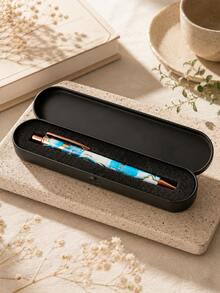 Metal Retractable Executive Pen Set With Case (1/2/3 Sets) – Black Metallic Gift Box With Protective Sponge Lining. Back-To-School Creative Stationery Gift For Teachers And Students. - Multicolor - View 2