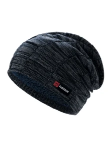 1pc Unisex Autumn/Winter Warm Thermal Lined Knitted Hat With Ear Flaps, Windproof And Versatile Beanie For Daily Outdoor Wear - Multicolor - View 14
