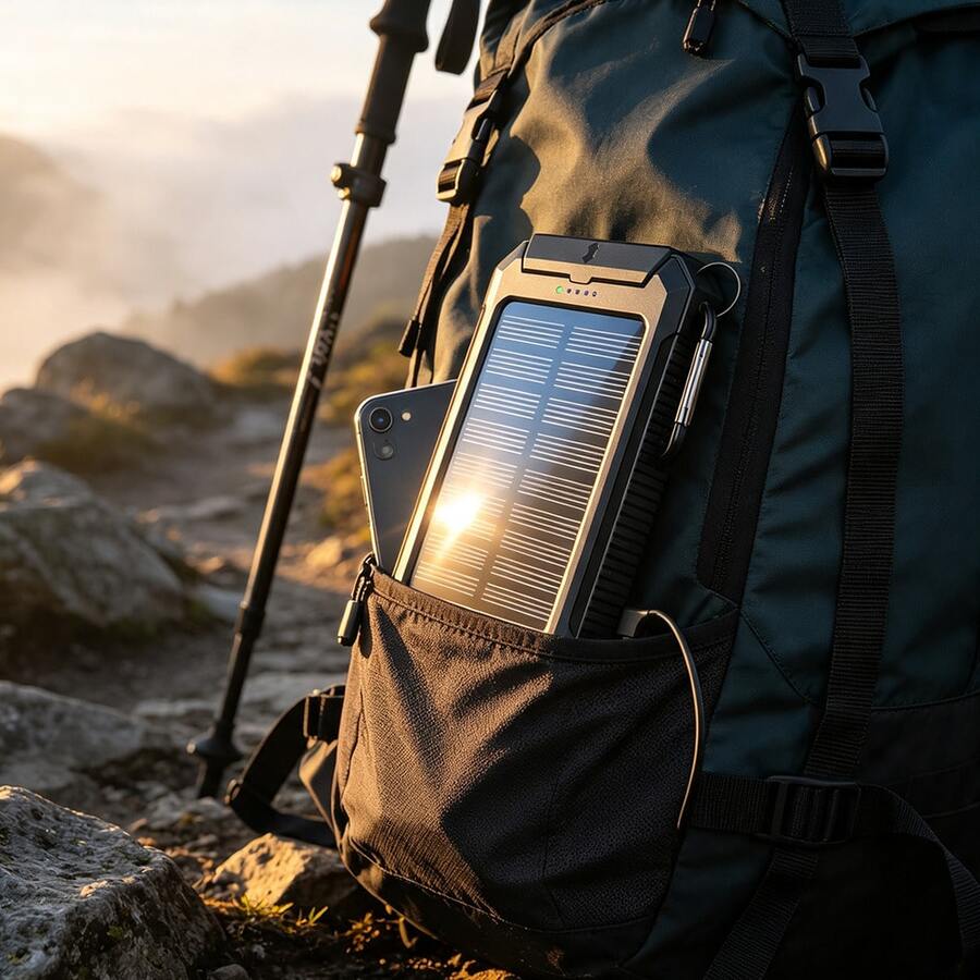 太陽能行動電源 10000mAh 便攜式太陽能充電器 戶外外接備用電源 初次充電可能較快耗盡 電量顯示在 2 次充放電循環後恢復正常 雙 USB 5V 輸出/LED 手電筒 適合露營、旅行、畢業禮物、單身派對禮物、伴娘禮物、父親節禮物、萬聖節裝飾、萬聖節禮物、伴娘邀請禮物 - 黑色 - 查看 1