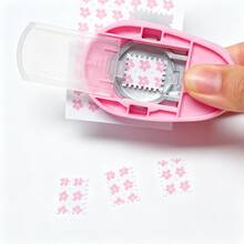 1pc Pink Handheld Stamp-Shaped Paper Punch & Embossing Tool, Manual Decorative Border Embossing Puncher, Suitable For Scrapbooking, Planner, Card Making, Photo DIY Craft Supplies - Stamp Pink - View 3
