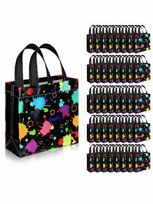10PCS Colorful Gift Bags With Handles, Suitable For Art Theme Birthday Party Favors, Gift Bags, Candy Bags, Shopping And Event Supplies - Multicolor - View 1