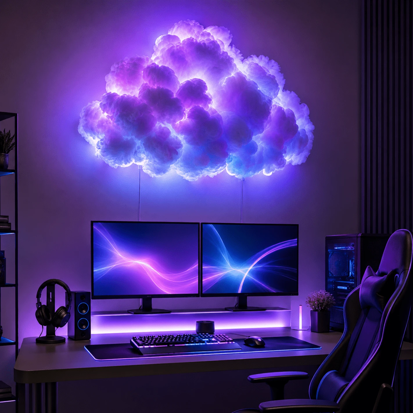 Lampu Bentuk Awan DIY 2m - Fungsi Sinkronisasi Musik, Gaya Neon Modern, Strip LED Pintar dengan Efek Perubahan Warna - Pasang dan Mainkan: Cocok untuk Kamar Tidur, Ruang Bermain, Ruangan, Dekorasi LED, Sempurna untuk Pesta, Natal, Hadiah Ulang Tahun - MultiWarna - View 1