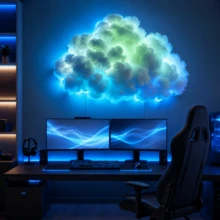 Lampu Bentuk Awan DIY 2m - Fungsi Sinkronisasi Musik, Gaya Neon Modern, Strip LED Pintar dengan Efek Perubahan Warna - Pasang dan Mainkan: Cocok untuk Kamar Tidur, Ruang Bermain, Ruangan, Dekorasi LED, Sempurna untuk Pesta, Natal, Hadiah Ulang Tahun - MultiWarna - View 5