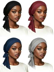 YPGVUO Multi‑Color Knotted Inner Hijab Cap, Breathable Adjustable Head Wrap For Home And Outdoor Styling, Elegant Holiday Present For Ladies - Multicolor - View 2