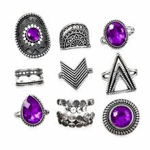 Klaudinni Set Of 9 Purple Rings, Cute - Violet Purple - View 5