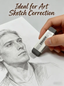1/3/5pcs Stretchable Eraser Set - Professional Art Use - Ideal Choice For Artistic Creation, Flexible High-Gloss Surface Treatment, Effectively Removes Pencil And Charcoal Marks, Providing A Smooth Drawing Experience - Matte Rubber - View 2