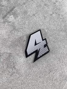 Honeycomb Racing Number 0-9 Waterproof Vinyl Sticker Set – Gray/Black Motorcycle Decorative Stickers - A - View 8