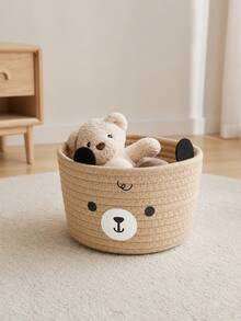 1pc/2pcs Multi-Functional Desktop Storage Basket, Suitable For Desktop Cosmetics And Miscellaneous Items, With Cute Cartoon Pattern, Home Decor, School Gift, Living Room And Bedroom Storage Organization - Multicolor - View 8