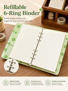 A6 Loose-Leaf Planner, Star & Polka Dot Loose-Leaf Diary, Replaceable Inner Pages, Daily Schedule Memo, Suitable For Work, Study, Office, Back To School Supplies, School Essentials And First Day Of School, Only Includes Cover And Inner Pages - Multicolor - View 8