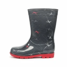 Bota de lluvia para niños, bota 1519 Aviones, aptas para dias lluviosos y soleados, facil de limpiar, flexible para uso comodo, material suave, ideal para actividades al aire libre. - Gris Claro - Ver 3