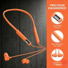 Wireless Neckband Earbuds, Audio Earphones With IPX Resistance, Dual Device Connection, HiFi Sound, Sound, Magnetic Silicone Design, Card Port, Compatible With Phones & Tablets, Gym & Commute, Mp3, Button UZ4V - K15 Orange - View 4