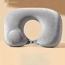Inflatable Pillow, Portable Travel Neck Pillow, Pressure-Inflated U-Shaped Pillow, Space-Saving - Multicolor - View 9