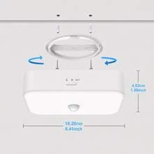 1件/2件裝 可充電式感應天花板燈,10000mAh USB充電,500LM高亮度LED,支援白天/夜晚/關閉模式,適用於走廊、衣櫥、樓梯間與臥室的無線燈 - 均碼 - 查看 6