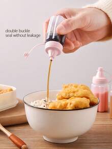 Set Dispenser Saus Bento Mini 8 Buah, Botol Peras & Stoples Bumbu, Wadah Saus Salad, Botol Peras Saus Tomat Transparan Kecil, Cocok Untuk Sekolah Dan BBQ Luar Ruangan - Berwarna merah muda - View 6