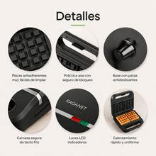 HuaTang Double Electric Waffle Maker, Easy To Clean, Non-Stick, 2 Squares - US A Type Plug(110-127V) - View 4