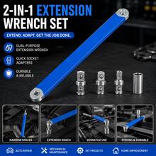 5pcs Universal Extension Wrench Set, Includes Socket Adapter, Torque Enhancing Extension Bar, Quick Release Socket Converter, Suitable For Car Repair, Mechanic Tools, DIY Garage Workshop, Essential Automotive Hand Tools - 1 Extension Bar + 3 Adapters + 1 Socket - View 1