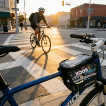 1pc Bicycle Top Tube Bag Graffiti Print Oxford Cloth Touchscreen Phone Bag With Reflective Strip Large Capacity Bike Front Beam Bag For Mountain Road Bike Cycling Commuting Storage Bag Compatible With Phone Universal For Mountain Bike Flat Bar Drop Bar Road Bike Beach Leisure Commuting Riding Bag - Multicolor - View 7