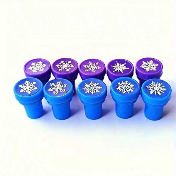 Stempel Anak-Anak Kartun Kepingan Salju Musim Dingin, Pola Kastil Mahkota Putri, Dekorasi Perencana DIY, Mainan Stempel Buatan Tangan untuk Anak-Anak