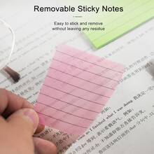 300 Sheets Transparent Sticky Notes, 6 Color Lined Memo Pads, See Through Removable Writing Notes, 50 Sheets Each Color For School Study, Office, Planner & Reading,Back To School Season - one-size - View 4
