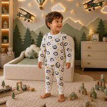 Kit 3 conjuntos de pijamas manga longa infantil total 6 peças para crianças meninos de 1 até 6 anos - Multicolorido - Visão 6
