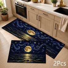 Pattern Printed Long Runner Rug Series, Home Area Rug, Door Mat, Indoor Entrance Mat, Bedroom Bedside Rug, Kitchen Rug, Kitchen Runner, Suitable For Living Room, Laundry Room, Bathroom - Multicolor - View 2
