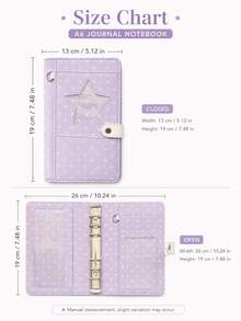 A6 Loose-Leaf Planner, Star And Polka Dot Loose-Leaf Diary, Replaceable Inner Pages, Daily Schedule Memo For Work, Study And Office, Back To School Essentials, Cover And Inner Pages Only - Multicolor - View 10