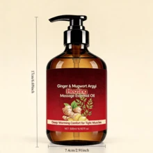 Ginger And Mugwort Massage Oil, Moisturizing, Lubricating, Making Skin Soft, Brightening Skin, Used For Massage, Suitable For Bathing, Massage And Other Occasion 500ml - Essential Oil - View 6
