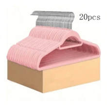 20pcs Velvet Hangers Non-Slip Space-Saving Closet Storage Organizer Durable Plastic Rack For Bedroom Bathroom Office Dorm Home Clothing Organizer - Multicolor - View 14