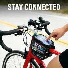1pc Bicycle Top Tube Bag Graffiti Print Oxford Cloth Touchscreen Phone Bag With Reflective Strip Large Capacity Bike Front Beam Bag For Mountain Road Bike Cycling Commuting Storage Bag Compatible With Phone Universal For Mountain Bike Flat Bar Drop Bar Road Bike Beach Leisure Commuting Riding Bag - Multicolor - View 1