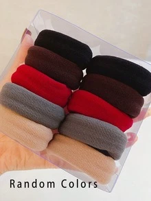 Wide Textured Elastic Hair Scrunchies, High Ponytail Hair Ties, Strong Elastic Hair Bands, Suitable For Updo, Seamless Hair Hoop, Bun Hair Ties - Multicolor - View 9