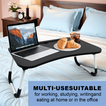 Space-Saving Portable 23.6" Folding Laptop Desk With Collapsible Legs, Multi-Use Table For Bed, Sofa, Office