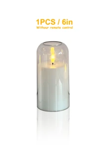1pc/2pcs/3pcs Flameless LED Candles With Remote Control And Timer, Upgraded Water Drop Shaped Wick, Battery Operated Electronic Candles (Batteries Not Included), Suitable For Home Decor, Fireplace Mantel, Dining Table Centerpiece, Wedding, Garden, Christmas, Halloween Decoration, Party Decoration - Transparent - View 11