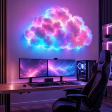 Lampu Bentuk Awan DIY 2m - Fungsi Sinkronisasi Musik, Gaya Neon Modern, Strip LED Pintar dengan Efek Perubahan Warna - Pasang dan Mainkan: Cocok untuk Kamar Tidur, Ruang Bermain, Ruangan, Dekorasi LED, Sempurna untuk Pesta, Natal, Hadiah Ulang Tahun - MultiWarna - View 6
