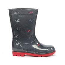 Bota de lluvia para niños, bota 1519 Aviones, aptas para dias lluviosos y soleados, facil de limpiar, flexible para uso comodo, material suave, ideal para actividades al aire libre. - Gris Claro - Ver 2
