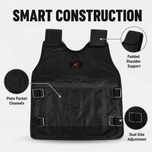Xuanlong Adjustable Weighted Vest, Multi-Pocket Independent Slots, Thickened Oxford Cloth Training Vest, Home Fitness And Strength Training, Adult Sports Enthusiasts, Squat Core Strength And Weighted Progression Exercises, Steel Plates Not Included - Black - View 3