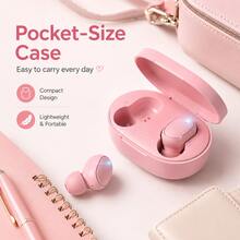 Pink Mini Wireless Earbuds With Charging Case, Suitable For Women And Girls, 150mAh Battery - View 4