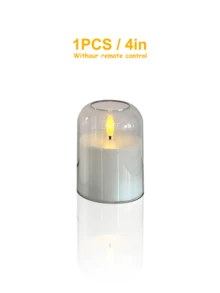 1pc/2pcs/3pcs Flameless LED Candles With Remote Control And Timer, Upgraded Water Drop Shaped Wick, Battery Operated Electronic Candles (Batteries Not Included), Suitable For Home Decor, Fireplace Mantel, Dining Table Centerpiece, Wedding, Garden, Christmas, Halloween Decoration, Party Decoration - Transparent - View 10