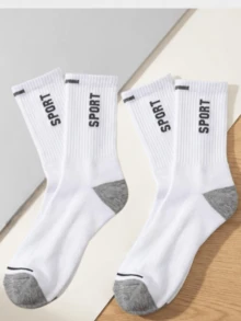 1/5/10/20 Pairs Unisex Black & White Mid-Calf Sports Socks, Couple Socks, Comfortable Casual Breathable, Suitable For Daily Wear & Sports, All Seasons - Multicolor - View 14