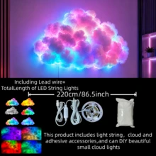 Lampu Bentuk Awan DIY 2m - Fungsi Sinkronisasi Musik, Gaya Neon Modern, Strip LED Pintar dengan Efek Perubahan Warna - Pasang dan Mainkan: Cocok untuk Kamar Tidur, Ruang Bermain, Ruangan, Dekorasi LED, Sempurna untuk Pesta, Natal, Hadiah Ulang Tahun - MultiWarna - View 2