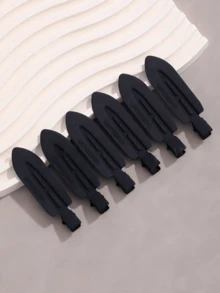 6pcs Metal Hair Clips Bangs Clips U-Shaped Clips Makeup Clips Set - Black - View 1