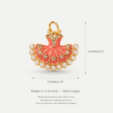 1pc Elegant Style 14K Gold Plated Copper Ballet Dancer Pendant, New Design Charm For Women's DIY Daily Bracelet, Necklace, Keychain Decoration - Multicolor - View 7