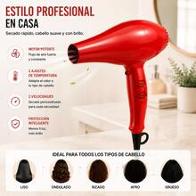 Secador de Cabello Plegable Compacto y Ligero, Secado Rápido sin Frizz, Temperatura Constante Protector, Flujo de Aire Potente, Bajo Ruido, Mango Plegable con Gancho para Colgar, Ideal para Viajes, Gimnasio y Uso Diario, Varios Colores Disponibles, Regalo: 1 Cepillo Peinador Incluido - Tipo de Enchufe A USA (110-127V) - Ver 5