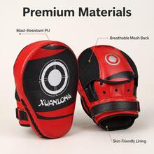XuanLong Thickened Anti-Explosion PU Cushion EVA Boxing Punching Target, Adult Muay Thai Combat Training Training, Breathable Sandwich Mesh Fabric Sweat-Absorbing Shock-Absorbing Anti-Impact, Multiple Colors Available, Single/Pair Set, Home/Gym Sandbag Striking Combat Practical Training Protective Target - Multicolor - View 4