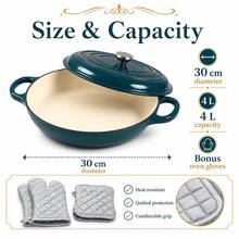 30cm Enamel Cast Iron Dutch Oven With Lid, 4L Round Casserole Pot With Gloves For Kitchen, Dining And Home Cooking - View 6