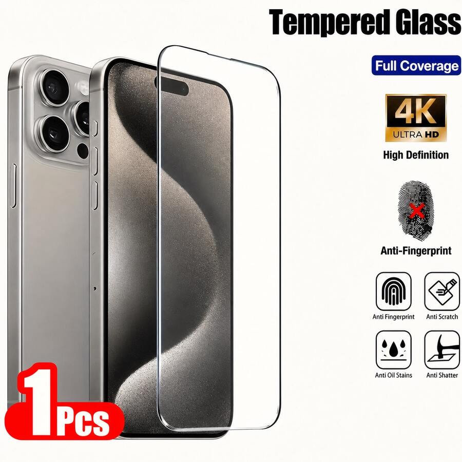 CASECOPS 1 pièce Protecteur d'écran en verre trempé haute définition à couverture complète, restauration 1:1 de la qualité d'image et de la couleur haute définition, anti-rayures, anti-traces de doigts, résistant aux éclats, durable, compatible avec Apple X/XR/11/12/13/14/15/16/16 Plus/16 Pro/16 Pro Max/17 Promax/17 Pro/17/17 Air série complète, compatible avec les étuis de téléphone - Transparent - Voir 1