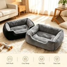 Soft All-Season Pet Sofa Bed, Summer Vacation Essential Warm Square Sleeping Mat, Suitable For Small And Medium Cats, Dogs, Teddy, Indoor And Travel Use - Multicolor - View 4