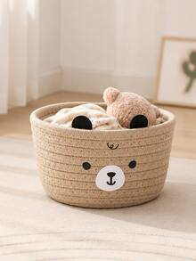 1pc/2pcs Multi-Functional Desktop Storage Basket, Suitable For Desktop Cosmetics And Miscellaneous Items, With Cute Cartoon Pattern, Home Decor, School Gift, Living Room And Bedroom Storage Organization - Multicolor - View 7